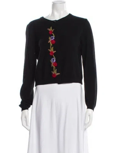 Pre-owned Moschino Graphic Print Crew Neck Sweater In Black