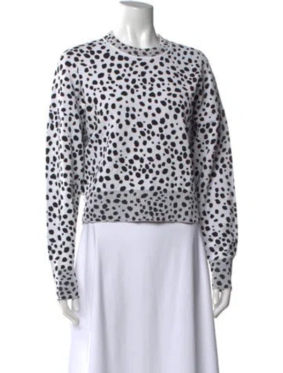 Pre-owned Moschino Graphic Print Crew Neck Sweater In White