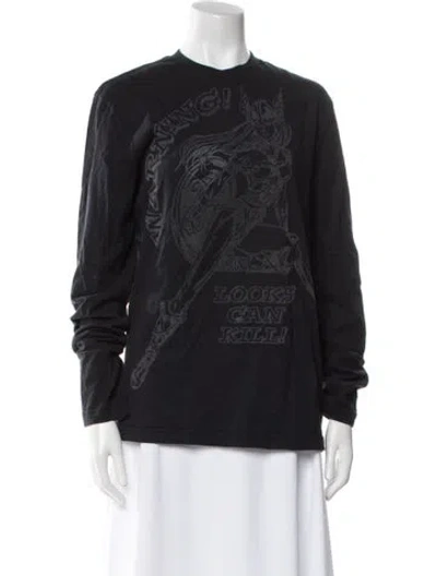 Pre-owned Moschino Graphic Print Crew Neck Sweatshirt In Black