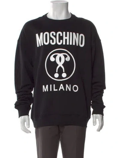 Pre-owned Moschino Graphic Print Crew Neck Sweatshirt In Black