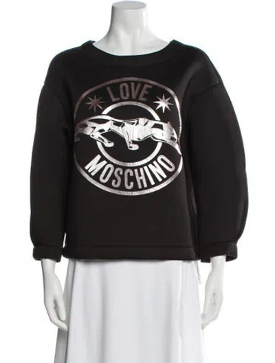 Pre-owned Moschino Graphic Print Crew Neck Sweatshirt In Multi
