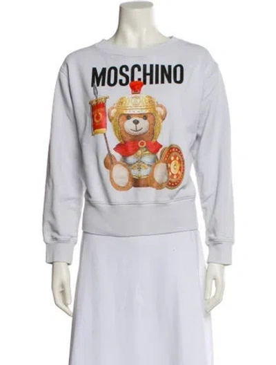 Pre-owned Moschino Graphic Print Crew Neck Sweatshirt In Neutral