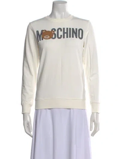 Pre-owned Moschino Graphic Print Crew Neck Sweatshirt In Neutral