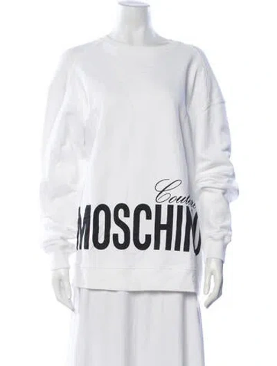 Pre-owned Moschino Graphic Print Crew Neck Sweatshirt In Neutral