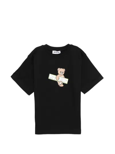 Moschino Kids' Teddy-graphic T-shirt In Black