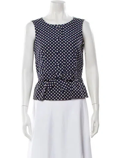 Pre-owned Moschino Graphic Print Crew Neck Top In Blue
