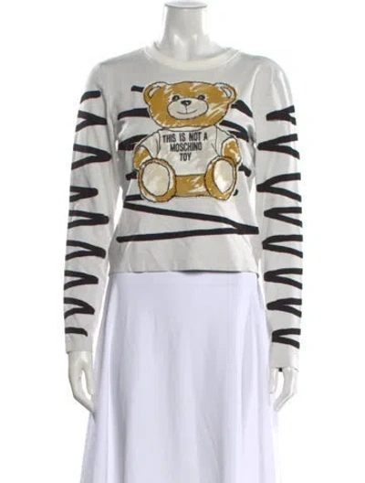 Pre-owned Moschino Graphic Print Crew Neck Top In Neutral