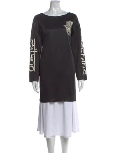 Pre-owned Moschino Graphic Print Crew Neck T-shirt In Black