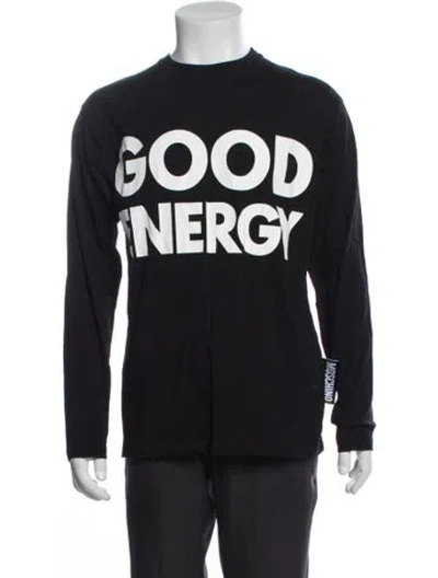 Pre-owned Moschino Graphic Print Crew Neck T-shirt In Black