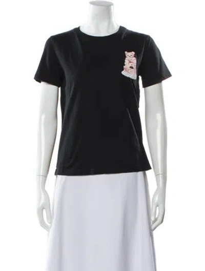 Pre-owned Moschino Graphic Print Crew Neck T-shirt In Gray