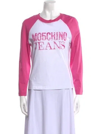 Pre-owned Moschino Graphic Print Crew Neck T-shirt In Multi