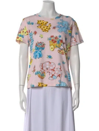 Pre-owned Moschino Graphic Print Crew Neck T-shirt In Multi