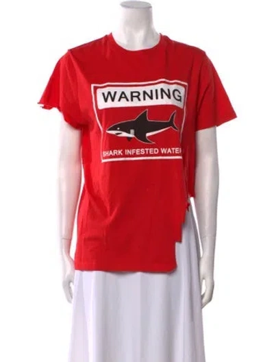 Pre-owned Moschino Graphic Print Crew Neck T-shirt In Red