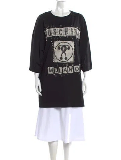 Pre-owned Moschino Graphic Print Crew Neck T-shirt W/ Tags In Black