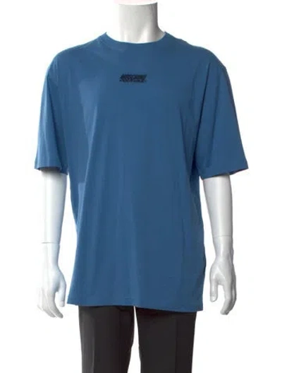 Pre-owned Moschino Graphic Print Crew Neck T-shirt W/ Tags In Blue