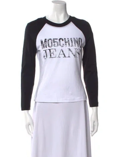 Pre-owned Moschino Graphic Print Crew Neck T-shirt W/ Tags In White