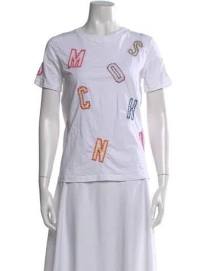 Pre-owned Moschino Graphic Print Crew Neck T-shirt W/ Tags In White
