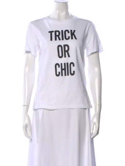 Pre-owned Moschino Graphic Print Crew Neck T-shirt In White