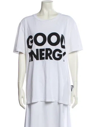 Pre-owned Moschino Graphic Print Crew Neck T-shirt In White