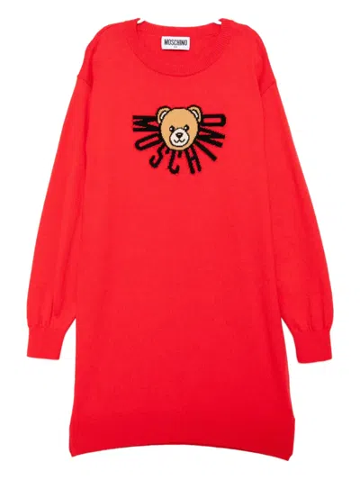 Moschino Kids' Graphic-print Dress In Red