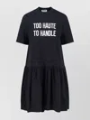 Moschino Graphic Print Dress Short Sleeves In Black