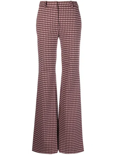 Moschino Graphic-print Flared Trousers In Pink