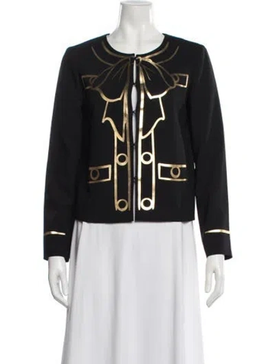 Pre-owned Moschino Graphic Print Jacket In Black