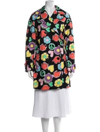 Pre-owned Moschino Graphic Print Jacket In Black