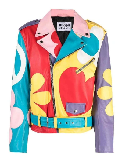 Moschino Graphic Print Jacket In Blue