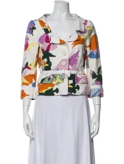 Pre-owned Moschino Graphic Print Jacket In Neutrals