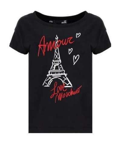 Moschino Graphic-print Jersey T-shirt In Green