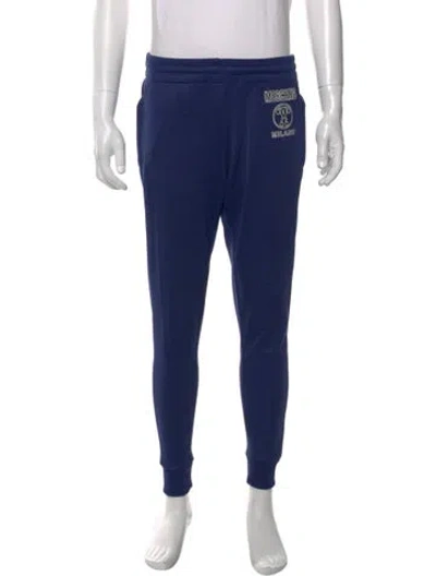 Pre-owned Moschino Graphic Print Joggers In Blue