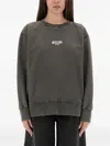 Moschino Crew Neck Graphic Print Knitwear In Gray