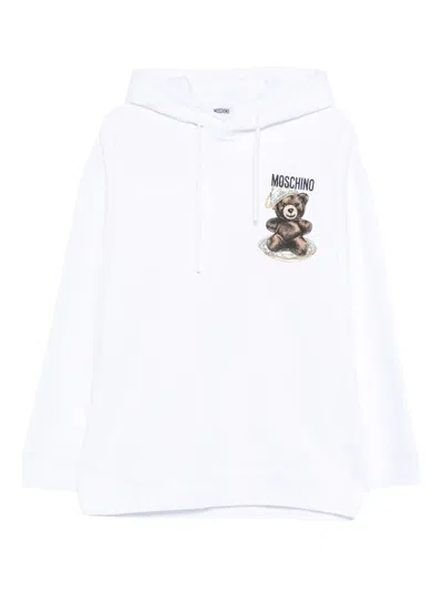 Moschino Couture Regular Fit Teddy Print Sweatshirt In White