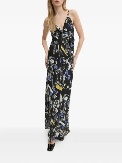 MOSCHINO GRAPHIC-PRINT MAXI DRESS