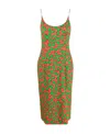 Moschino Apple-print Sleeveless Midi Dress In Red