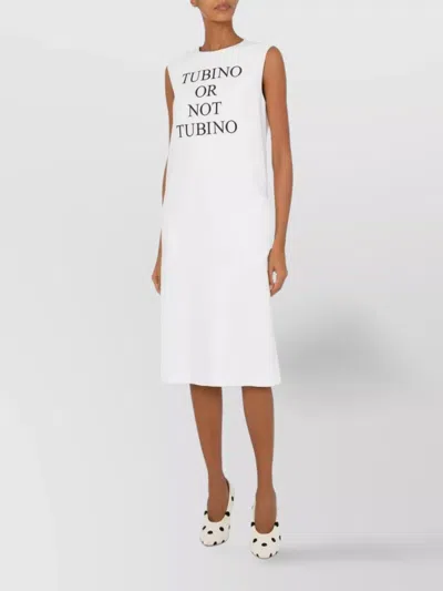 MOSCHINO GRAPHIC PRINT MIDI DRESS WITH BACK SLIT