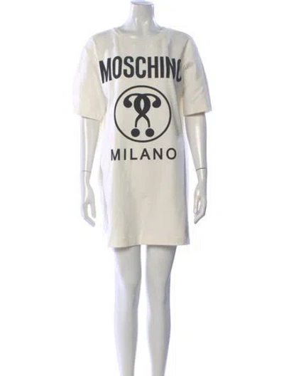 Pre-owned Moschino Graphic Print Midi Length Dress In Neutral