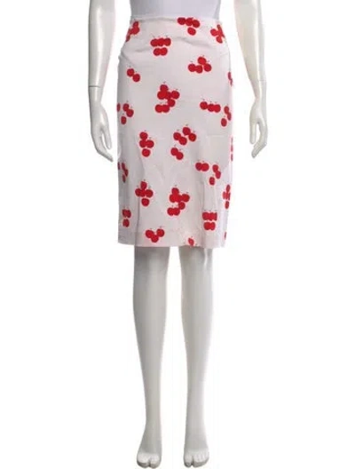 Pre-owned Moschino Graphic Print Midi Length Skirt In Pink