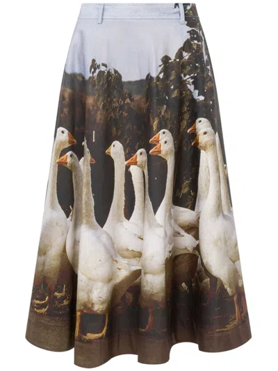 MOSCHINO GRAPHIC-PRINT MIDI SKIRT