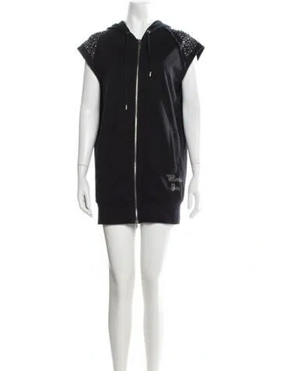 Pre-owned Moschino Graphic Print Mini Dress In Black