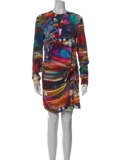 Pre-owned Moschino Graphic Print Mini Dress In Blue