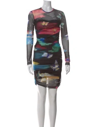 Pre-owned Moschino Graphic Print Mini Dress In Multi