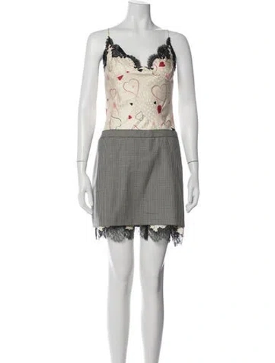 Pre-owned Moschino Graphic Print Mini Dress In Neutral