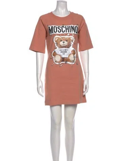 Pre-owned Moschino Graphic Print Mini Dress In Pink
