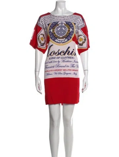 Pre-owned Moschino Graphic Print Mini Dress In Red