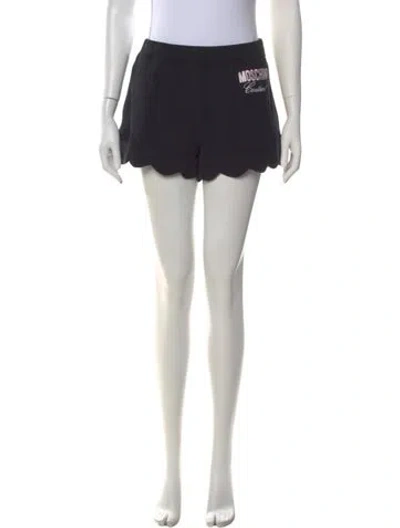 Pre-owned Moschino Graphic Print Mini Shorts In Black