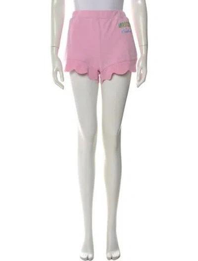 Pre-owned Moschino Graphic Print Mini Shorts In Pink