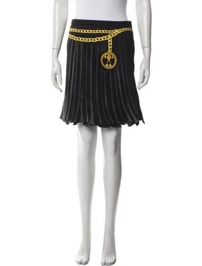 Pre-owned Moschino Graphic Print Mini Skirt In Black