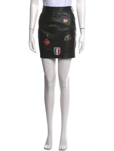 Pre-owned Moschino Graphic Print Mini Skirt In Black